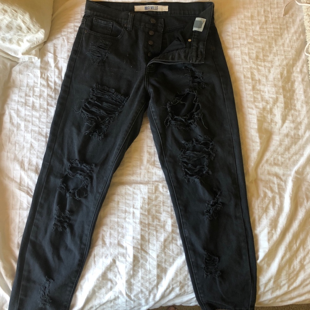 Black ripped denim brandy Melville jeans.